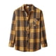 thumbnail image 1 of Camisas Para Hombre XXL Camisa informal de otoño con estampado a cuadros para hombre, blusa informal de manga larga con cuello vuelto (Yellow, L), 1 of 7
