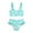 Blue, variant on Girl Tankini Set Girls' 2 Piece Floral Print Knot Front Ruched Triangle Bikini Swimsuit Sky Blue,Size for 5-6 Years