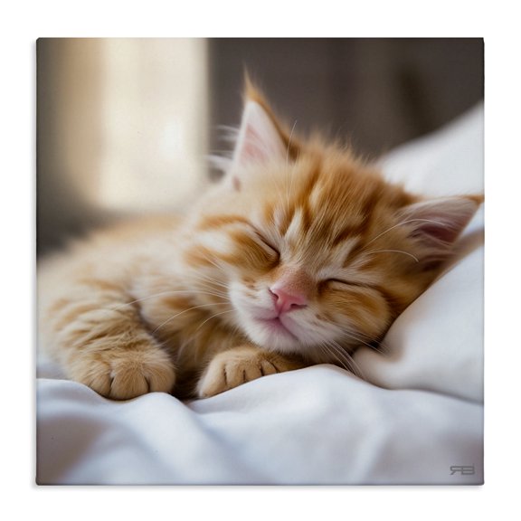 Stupell Industries Farmhouse Sleeping Orange Kitten Canvas Art, 24 x 24, by RB
