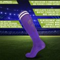 thumbnail image 3 of Kids Knee High Soccer Socks - 3 Pairs Long Football Socks, 3 of 6