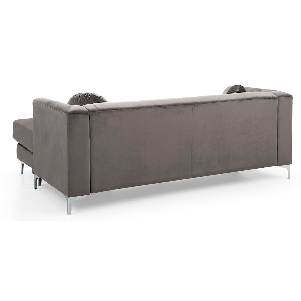 Glory Furniture Pompano Sofa Chaise in Dark Gray Color
