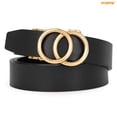 thumbnail image 6 of WHIPPY Women's Leather Belt for Jeans Dresses Pants Ladies Automatic Buckle Ratchet Belts Black, 6 of 6