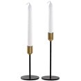 thumbnail image 1 of Juego de 2 candelabros cónicos de latón, dorado y negro, candelabros de mesa, candelabros decorativos vintage y modernos, candelabros de metal para cena, mantel, boda, inauguración de la casa, 1 of 8