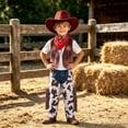 thumbnail image 4 of Kogui Cowboy Costume Kids Boys Toddler Cowboy Costume with Hat Halloween Party Dress Up 8T 10T (Red,8-10 Years), 4 of 5