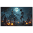 thumbnail image 1 of Spooky Scene Halloween Banner Gothic Theme Pumpkin Lantern Skeleton Design Cemetery Setting for Halloween Party Event Decor, 1 of 5
