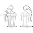 thumbnail image 3 of Progress Lighting Verdae 3-Light Outdoor Wall Lantern, Black, Clear Seeded Glass, 3 of 4