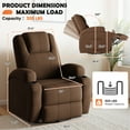 thumbnail image 6 of Furmax 360° Swivel Rocking Chair Power Massage Recliner With nursing Needs Oversized Furniture For Living Room,Brown, 6 of 7