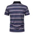 thumbnail image 4 of VgaVtl Mens Polo Shirt Summer Striped Short Sleeve Mens Shirts Button Everyday Outdoor Collared Slim Casual, 4 of 7