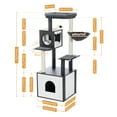 thumbnail image 3 of Pefilos 56" Modern Wood Cat Tree for Indoor with Litter Box Enclosure and Cat Condo, Large Cat Tree Tower, Black, 3 of 8