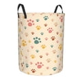thumbnail image 2 of ZNDUO Round Laundry Basket, Waterproof Collapsible Laundry Baskets with Handles, Small Size - Cartoon Yellow Cute Paws Pattern, 2 of 8