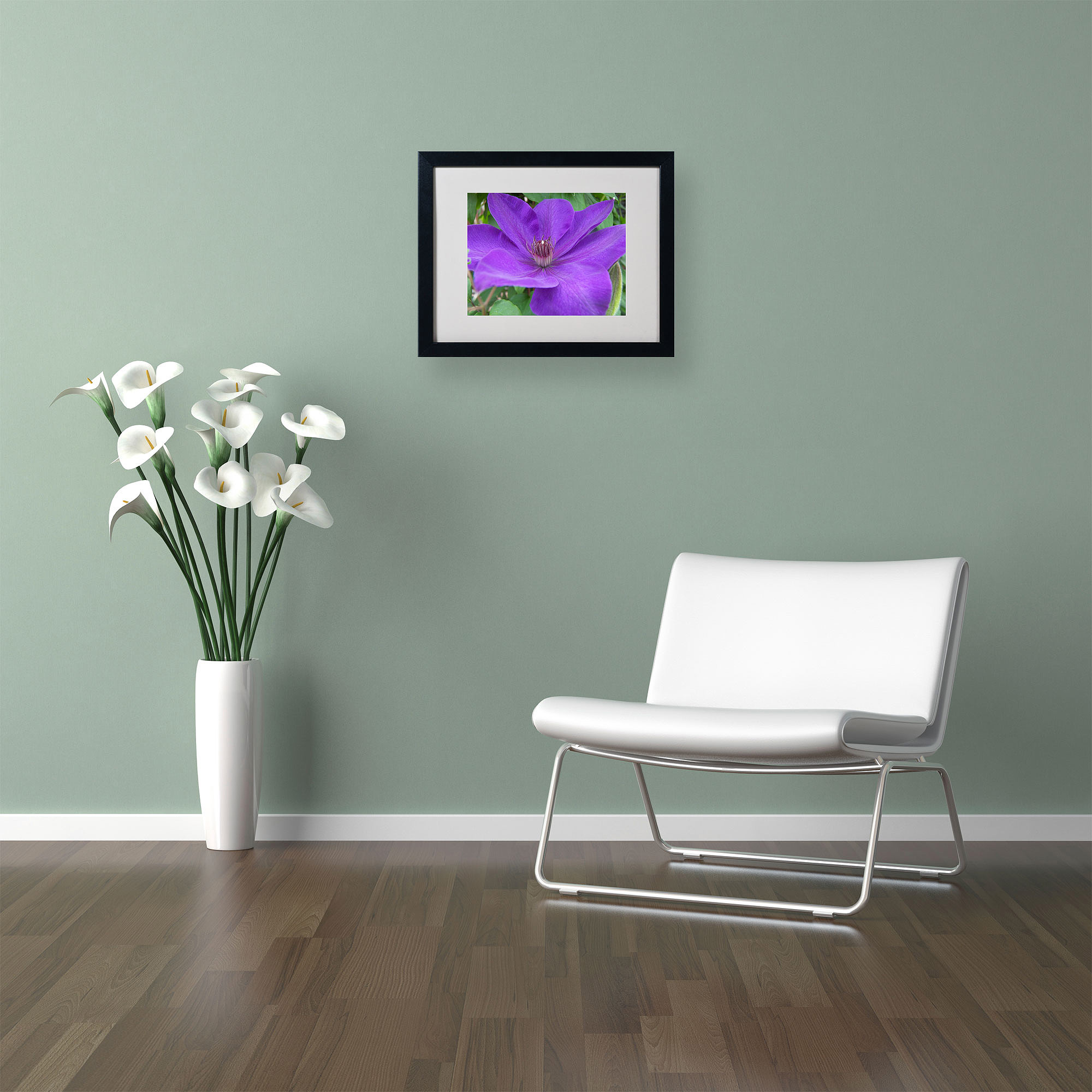 Trademark Fine Art "Purple Flower" by Monica Fleet, Black Frame