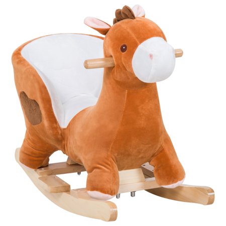 UPC 842525125413 product image for Qaba Plush Kids Sturdy Ride On Rocking Horse with Song | upcitemdb.com