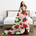 thumbnail image 6 of Strawberry Blanket Soft Fuzzy Throw Blanket - Plush, Warm Flannel Blanket for Bedroom, Living Room, Travel, Comfy Lightweight Anti-Pilling Couch Throw for Outdoor Use 50in×60in, 6 of 6