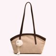 thumbnail image 2 of Bolso Hombro Tote para Axila Terciopelo Piel Ante Informal Gran Capacidad B (Beige), 2 of 9