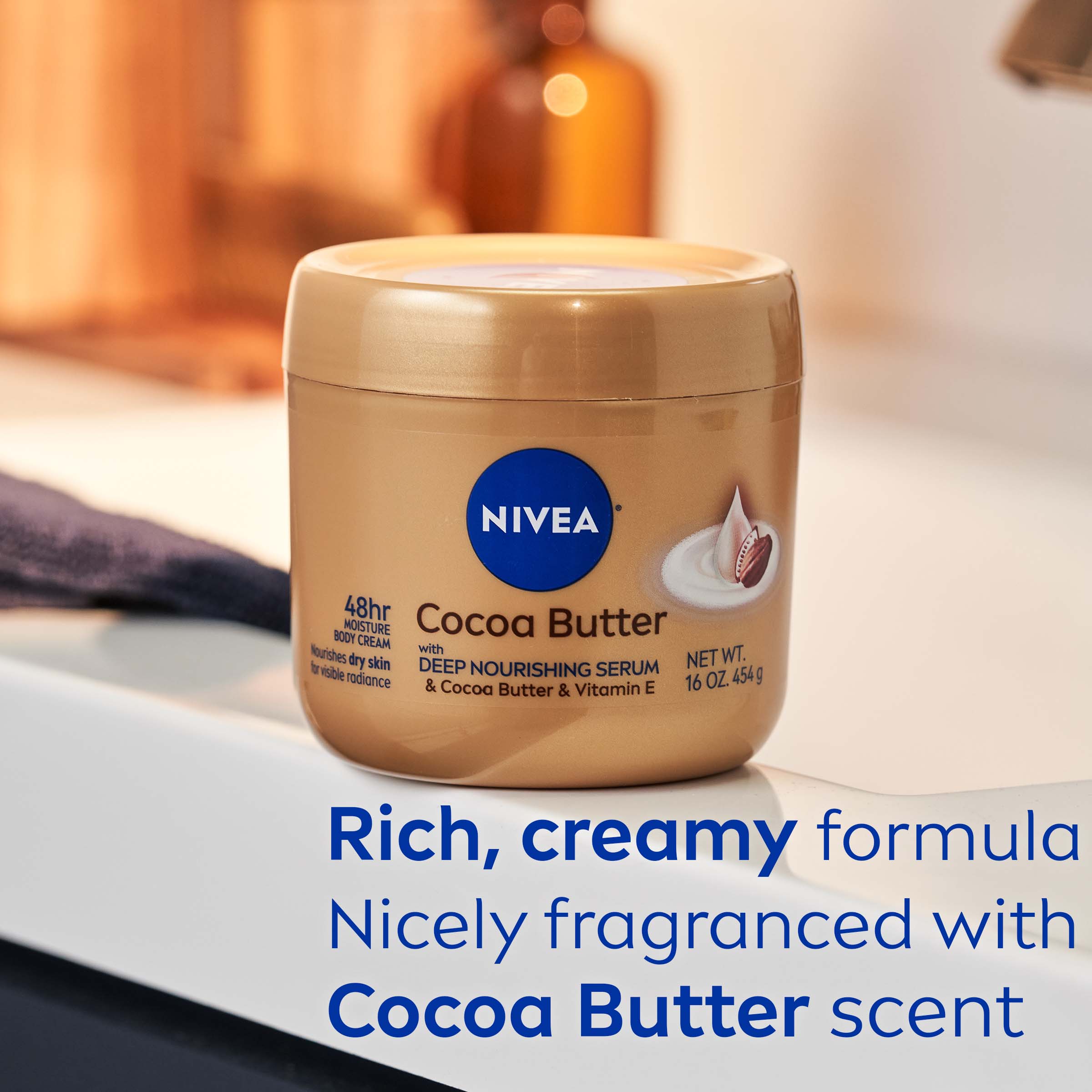 NIVEA Cocoa Butter Body Cream with Deep Nourishing Serum, 16 Ounce - image 8 of 11