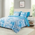 Mainstays Blue TieDye Reversible 7Piece Bed in a Bag Comforter Set