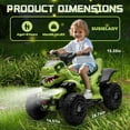 thumbnail image 5 of SUSIELADY 12V Dinosaur Ride-On ATV for Kids, Electric 4 Wheeler Quad Car with Microphone Interface, Bluetooth, Music, LED Lights, Safe Outdoor Toy Vehicle for Boys Girls Ages 1-6, Green, 5 of 8