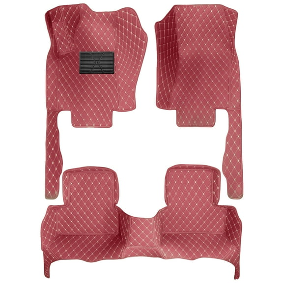 leadwolf Car Floor Mats for Mercedes Benz GLA X156 2014–2020 PU Leather Auto Liners All Weather Protection Automotive Interior Accessories Wine Red 3pc