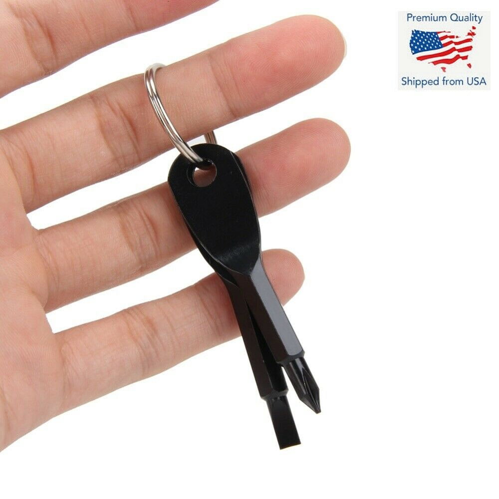 2Pcs/set Multi ToolKey Ring Screwdriver Outdoor Pocket Tool Set With Keychain JP