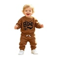 thumbnail image 5 of JAJAHO Newborn Baby Boy Clothes Halloween Outfit Letter Printed Sweatshirt And Pants Toddler Jogger Set 0-3T, 5 of 5