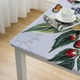 thumbnail image 5 of BANET English Berry Garden Heavy  Gauge Vinyl Flannel Backed Tablecloth, Strawberry Garden Floral Indoor/Outdoor Wipe Clean Picnic, Kitchen, Dining Room Tablecloth - Square white, 5 of 8