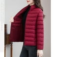 thumbnail image 4 of TKLPEHG Women Puffer Jacket Light Down Jackets Long Sleeve Soft Short Coat Windbreaker Winter Coats (Red,XXXXL), 4 of 6