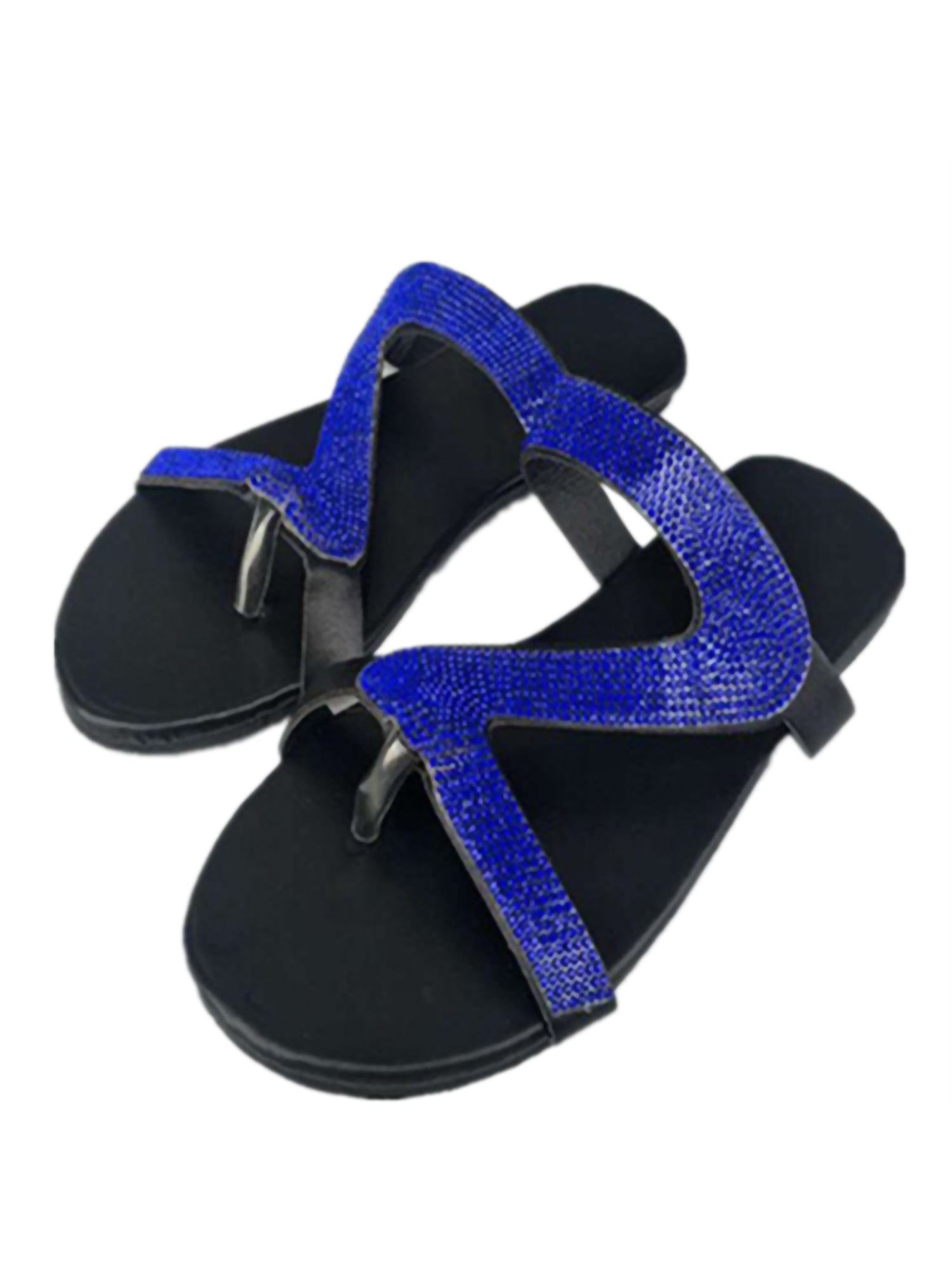Ladies Toe Post Women Sandals Summer Diamante Flip Flops Sliders Mules Size