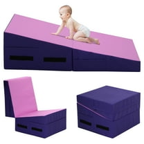 YRLLENSDAN 34"x24" Gymnastics Mat Tumbling Mat Incline Mat Folding Gymnastic Tumbling Mat Indoor/Outdoor Exercise Mat Home Gym Yoga Mat with Handle,Pink