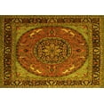 thumbnail image 1 of Ahgly Company Machine Washable Indoor Rectangle Medallion Yellow Traditional Area Rugs, 7' x 9', 1 of 4