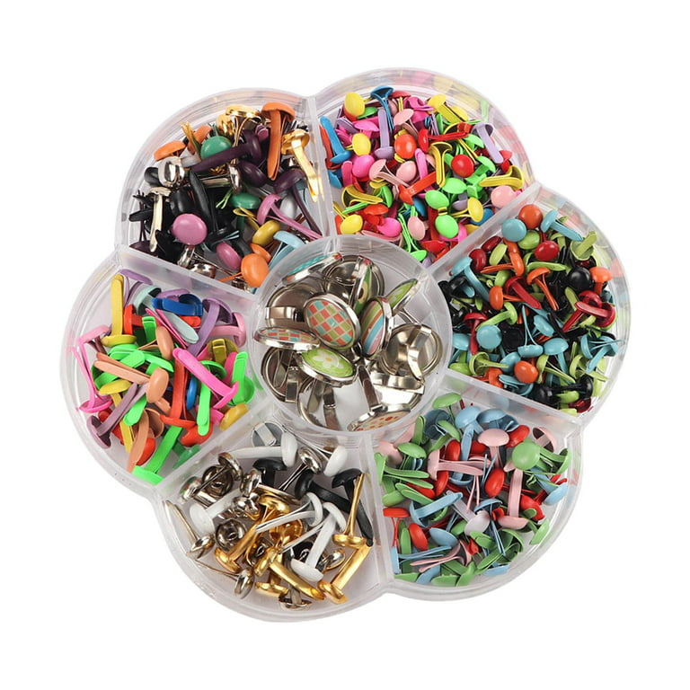 Mini Brads, Assorted Color Metal Paper Fasteners, Brads Split Pins