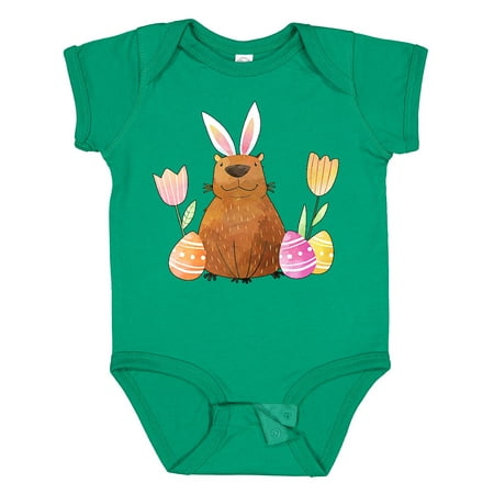 

Inktastic Easter Capybara with Eggs and Flowers Gift Baby Boy or Baby Girl Bodysuit