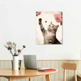 thumbnail image 2 of Nawypu Watercolor Lovely Cat Art Print- Flower Pet Cat Canvas Wall Art-(-Modren Animal Themd for Kids Bedroom Pet Shop Decoration, 2 of 4
