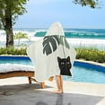 thumbnail image 3 of Yayeee Kids Hooded Towels Toddler Soft Absorbent Beach Bathing Wrap 50" x 23.5", Black Cat Umbrella, 3 of 5