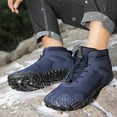 thumbnail image 5 of Xfvqtps Womens Sneakers Plush Fleece Line Lace Up High Top Non Slip Waterproof Climbing Oxford Cloth Shoes Fall Winter Snow Warmth Breathability Casual Cotton Couples Shoes Blue, 5 of 7