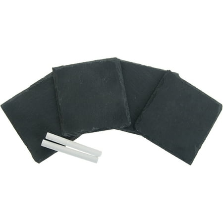 Thirstystone Slate Drink Coasters Set, with Chalk