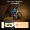 thumbnail image 2 of 4 in 1 Magnetic Fast Charging, Charging Station Compatible with iPhone 16 15 14 13 12 11 8 X XR SE, 3 Light Adjustable Desk for AirPods, Wireless Charger for iWatch(Black), 2 of 8