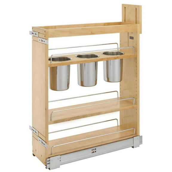 Rev-A-Shelf 448Ut-Bcsc-6C Wood Classics Soft Close 7-1/8"W Pull Out Base Cabinet Utensil