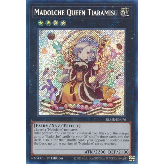 YuGiOh Battles of Legend: Monstrous Revenge Quarter Century Secret Rare Madolche Queen Tiaramisu BLMR-EN076