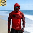 thumbnail image 2 of ZVNAΖH Men's UPF 50+ Sun Protection Hoodie Shirt, Long Sleeve with Built-in Face Cover & Thumb Holes, Quick Dry Activewear, S-3XL, 2 of 5