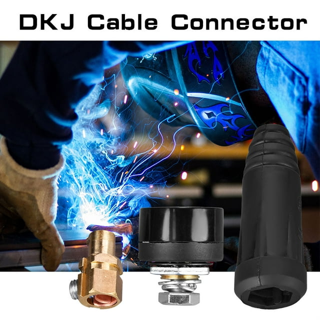 Welding Rapid Connector,1Pcs DKJ35-50 Black European Welding Cable Connector Quick Fitting Cable Connector High-Precision Functionality