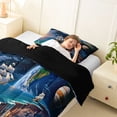 thumbnail image 4 of Manfei Fantasy Sailing Ship Twin Comforter Sets for Kids Boys and Girls, Ocean Waterfall Planet Bedding Set, Black Reversible 2-Piece, 1 Comforter and 1 Pillowcase, 4 of 6