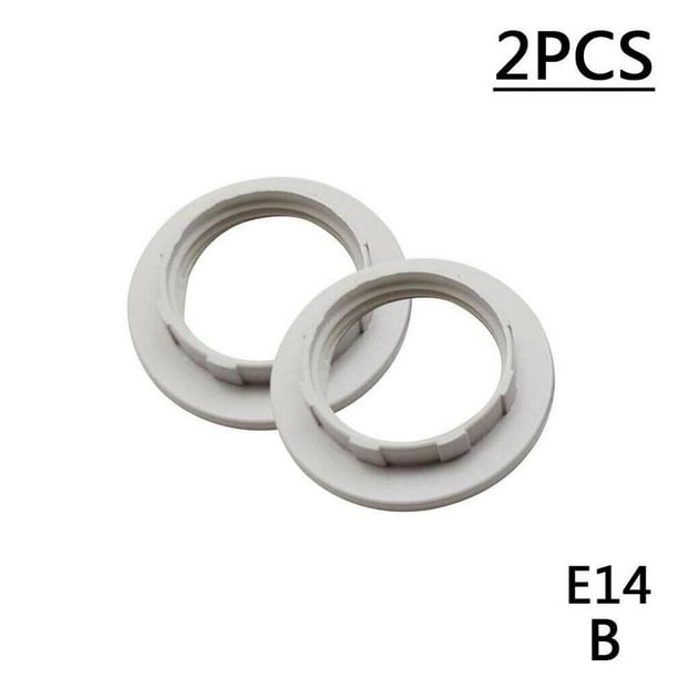 2 X Black Or White Light Shade Collar Ring Adaptor E27 / E14 Lamp Bulb