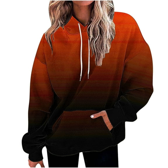 Inleife Plus Size Hoodies for Women Women's Loose Fitting Long Sleeved Hoodie Sports Top
