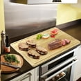 thumbnail image 2 of TROPOW 30 Inch Extra Large Bamboo Cutting Board for Kitchen, Stove Top Cover Wood Chopping Board with Handle and Juice Groove, Noodle Board, Meat Carving, and Charcuterie Board, 30 x 20 Inch, 2 of 6