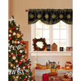 thumbnail image 4 of Gold Winter Snowflakes Tie Up Valances Curtain, Plant Pine Branch Black Background Adjustable Rod Pocket Short Window Treatment Tie Up Curtains Valances for Kitchen Living Room Bathroom 42x18 Inches, 4 of 9