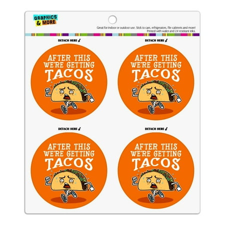 

After This We re Getting Tacos Running Runner Marathon Refrigerator Fridge Locker Vinyl Circle Magnet Set