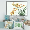 thumbnail image 3 of Designart 'Yellow Vintage Orchids On White' Traditional Framed Art Print, 3 of 4