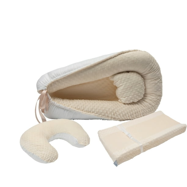 Pack de Bebé con Nido + Almohada de Lactancia + Cambiador Beige
