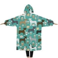 thumbnail image 2 of Oversized Wearable Blanket Hoodie,Cute Pitbull Terriers Dog and Coffee Sherpa Blanket Hoodie with Super Pockets,Super Warm Fuzzy Pullover for Women & Men, 2 of 6