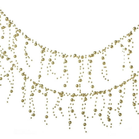 6 glamour time shiny gold beaded christmas garland 6 glamour time shiny gold beaded christmas garland
